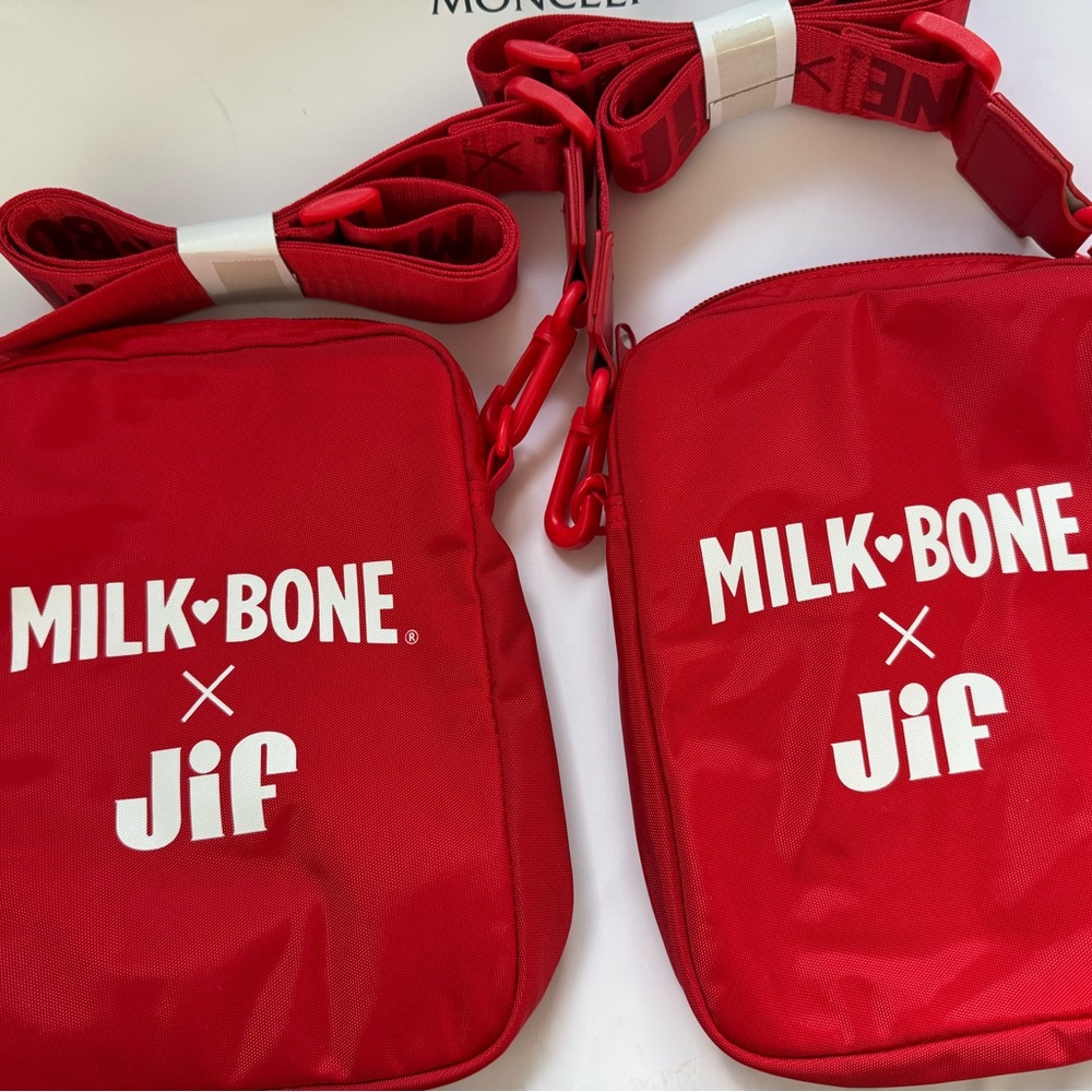 [NEW] Milk-Bone x Jif Red Crossbody Bags